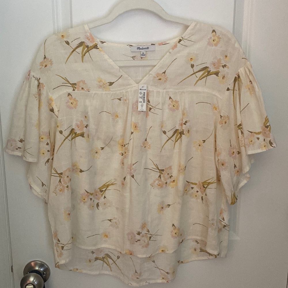 Madewell flutter sleeve Rhyme top Brand new XS